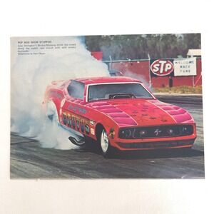 Vintage Ford Mustang Lew Arrington Brutus Drag Racing Print Ad Funny Car Promo